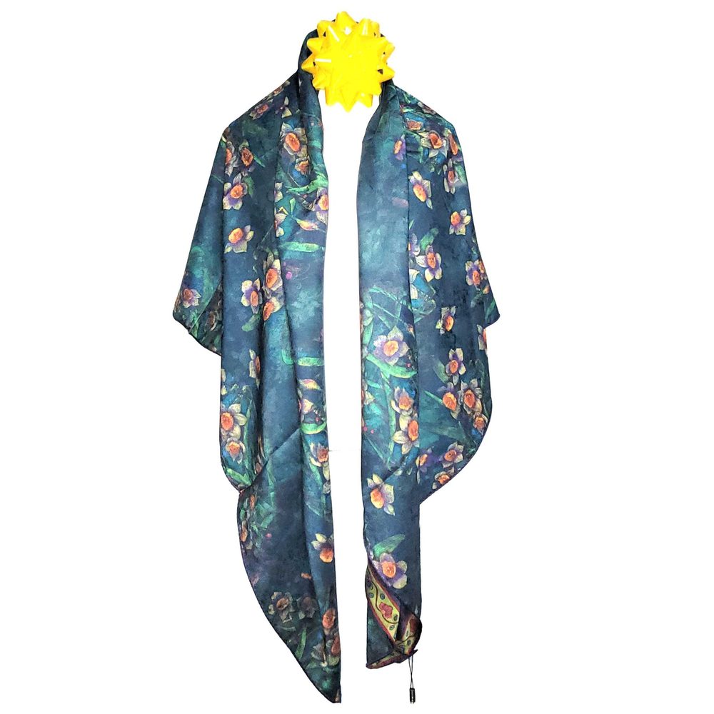 NWT Double Sided Silk Scarf 52"x52" Large Square Shawl Wrap XiangYunShal 2244 - Picture 11 of 11